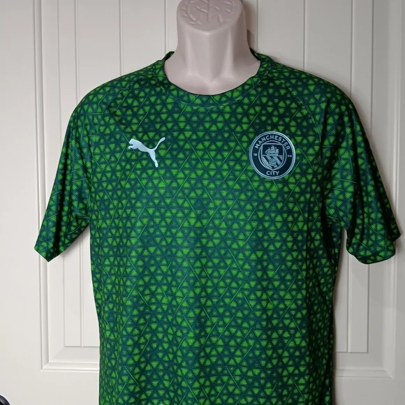 Puma Men's Manchester City Pre-Match Jersey Green Vert Terrain 782167-13 Sz M - Picture 4 of 8